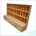 Natural real wood cabinet, Kindergarten wooden towel cabinet